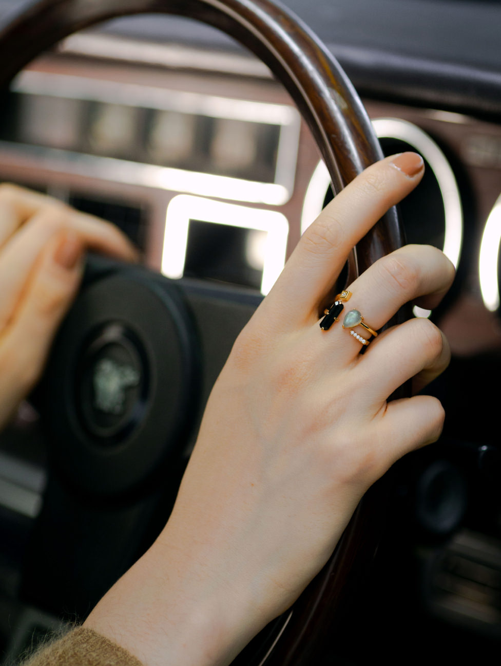 The steering wheel and rings